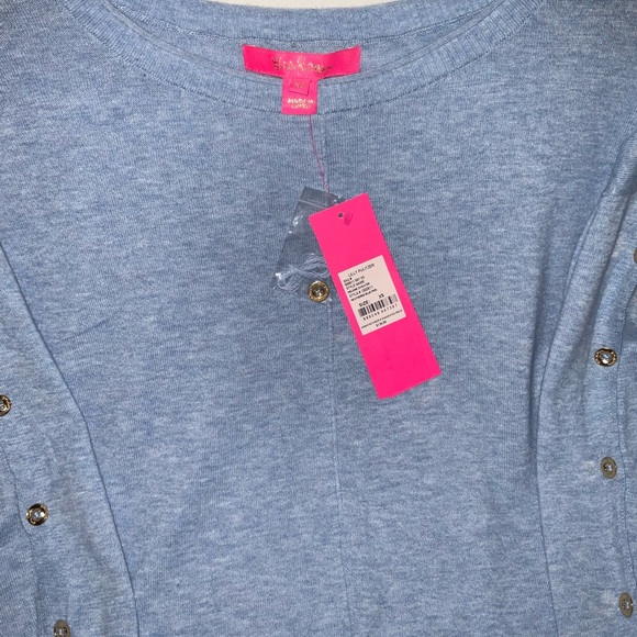 Lilly Pulitzer NWT Melenie Sweater Heathered Blue Peri Size XS,M - Picture 5 of 8